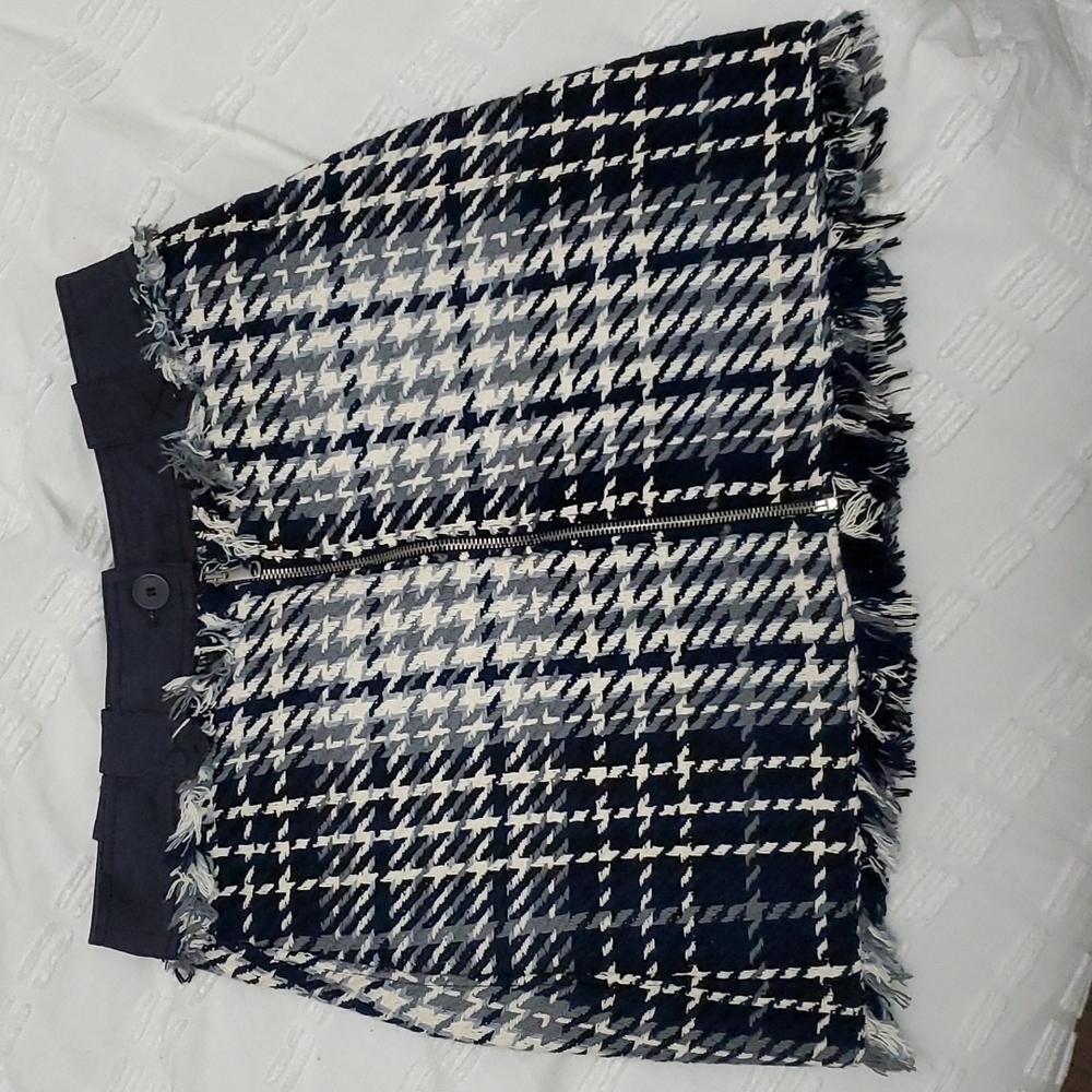 Zara Black and White Plaid Mini Skirt